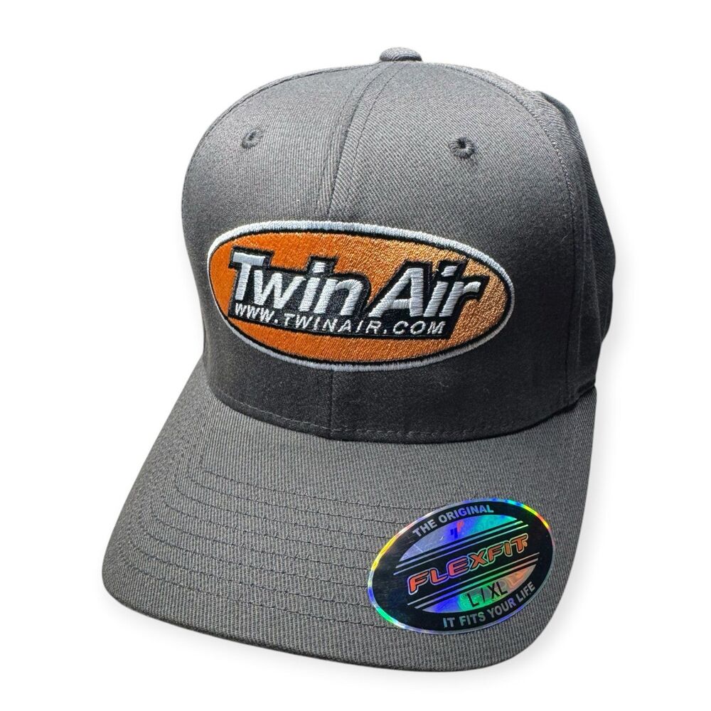 Twin Air Black Orange Hat Sz Large XL Retro Cap